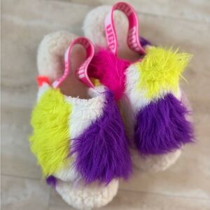 UGG Fluff Yeah Colorful Shearling Slippers (US 6)